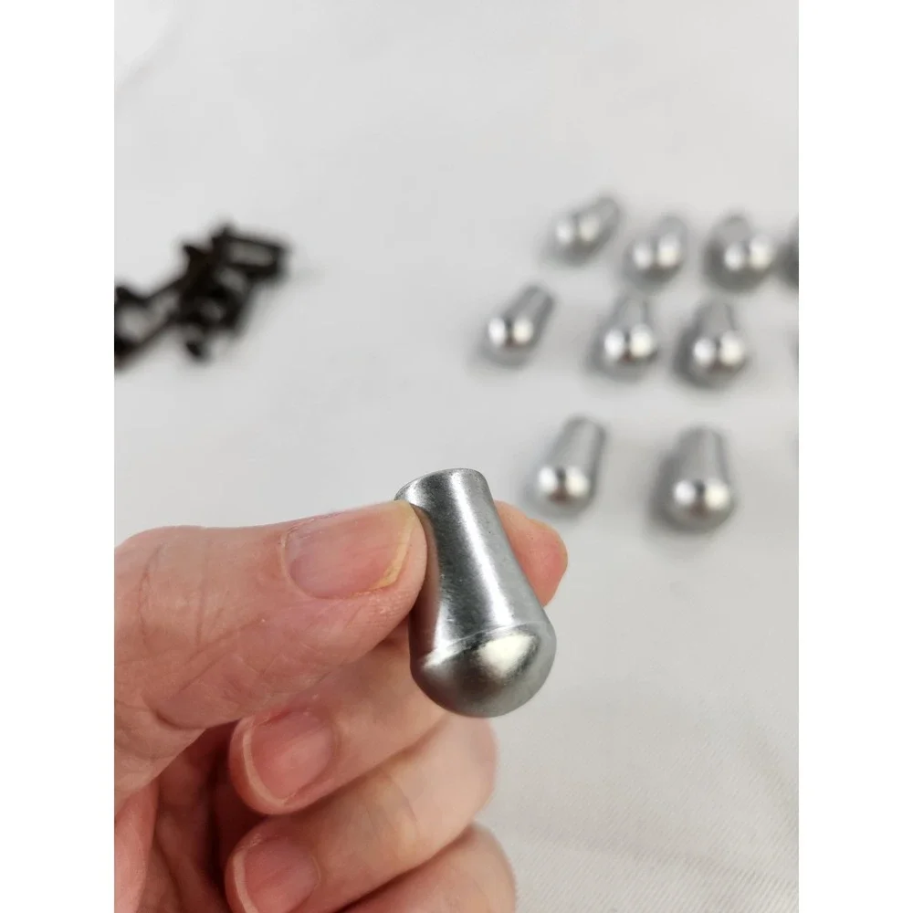 Lot of 10 Teardrop Shaped Silver Metal Drawer Cabinet Knobs Pulls Tiny Small
